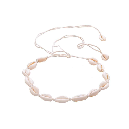 Choker Halsband med vita Snäckor - Vit
