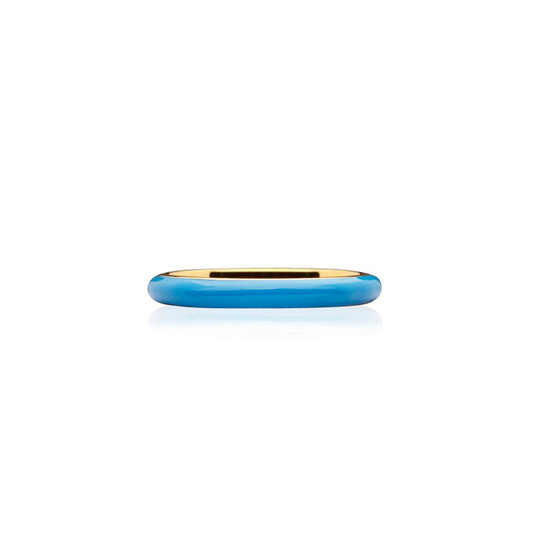 Enamel thin ring blue (gold)