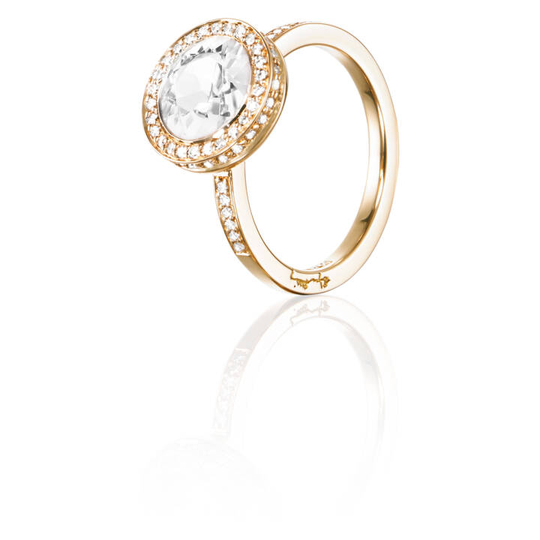 Halo - Crystal Quartz Ring Guld