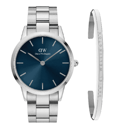 Daniel Wellington DW Iconic Link Arctic + Classic Bracelet Large 40mm Silver