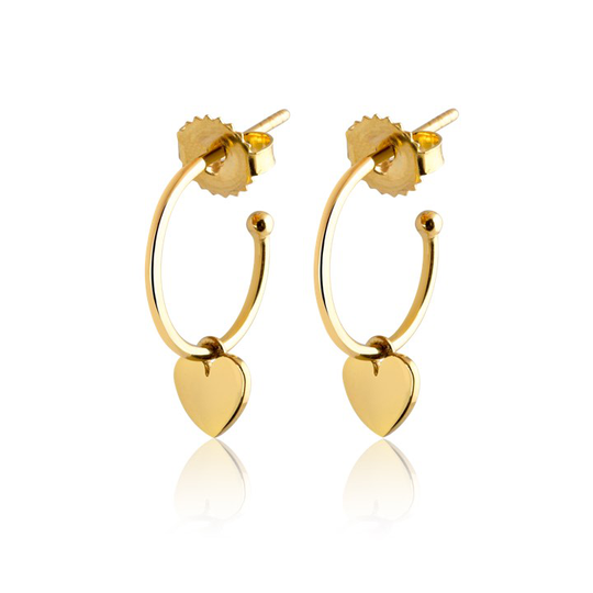 Mini Hoops örhänge Heart (guld)