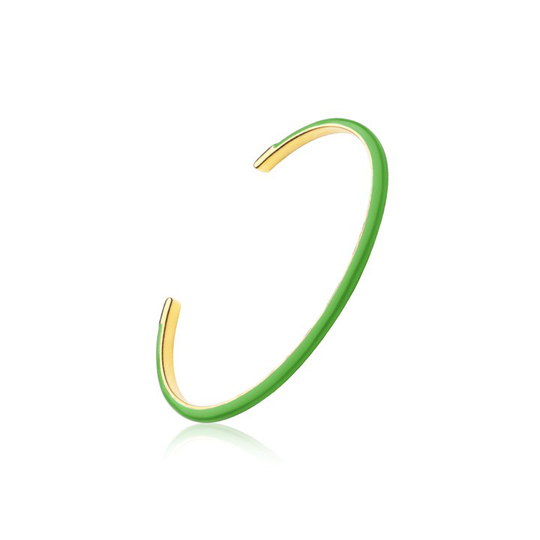 Enamel cuff green (gold)