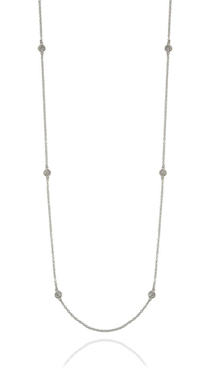 Cubic long chain halsband Silver