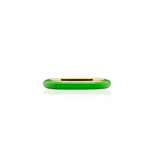 Enamel thin ring green (gold)