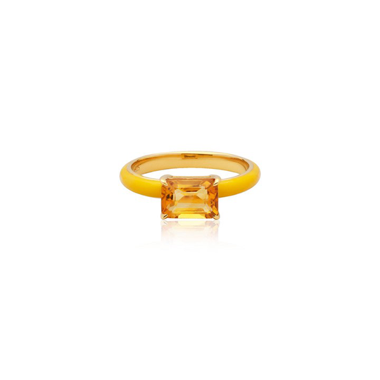 Iris enamel ring yellow (gold)