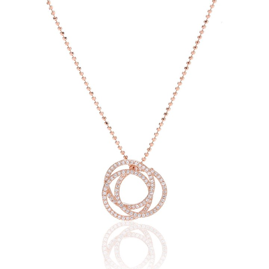 OTRANTO halsband vita Zirkoner (rosé) 45 cm