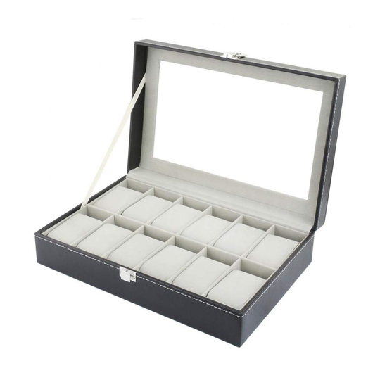 Klockbox för 12 Klockor - Svart