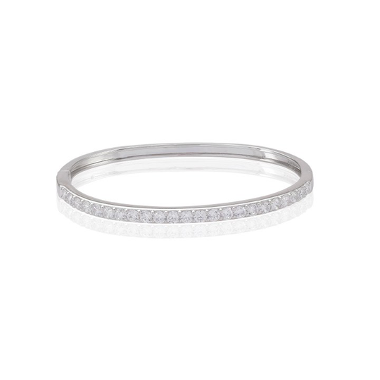 SIENA armband - MEDIUM vita Zirkoner (silver)