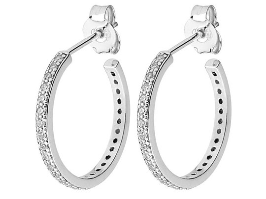 Two round stone örhänge Silver