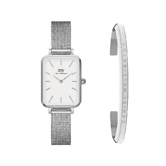Daniel Wellington DW Quadro Pressed Sterling + CLASSIC Bracelet 20x26mm Silver