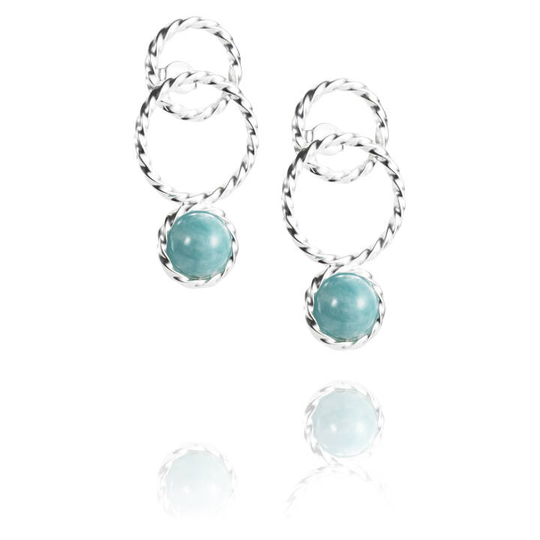 Twisted Orbit - Amazonite Örhänge Silver
