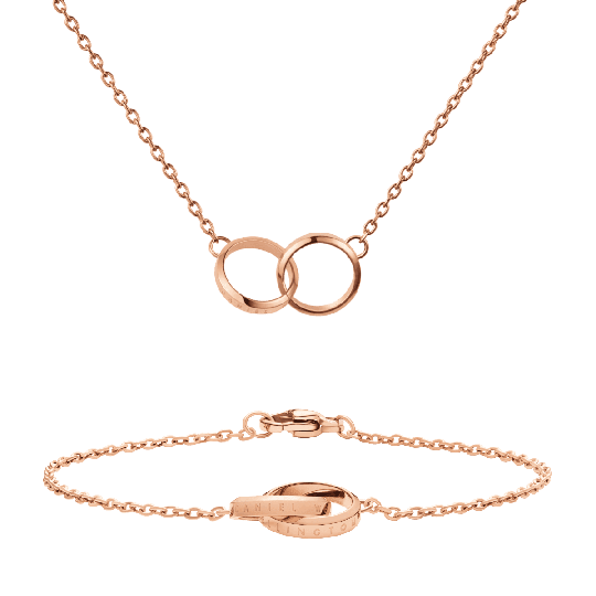 Daniel Wellington DW Elan Unity Necklace + Unity Bracelet 165mm 165mm Roséguld