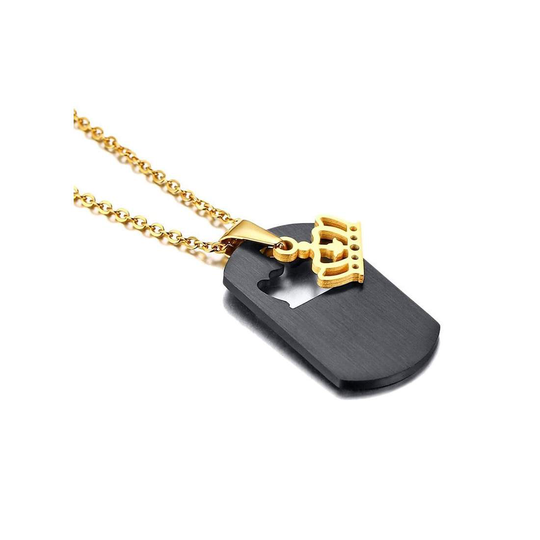 Svart och Guldigt Halsband med Drottningkrona