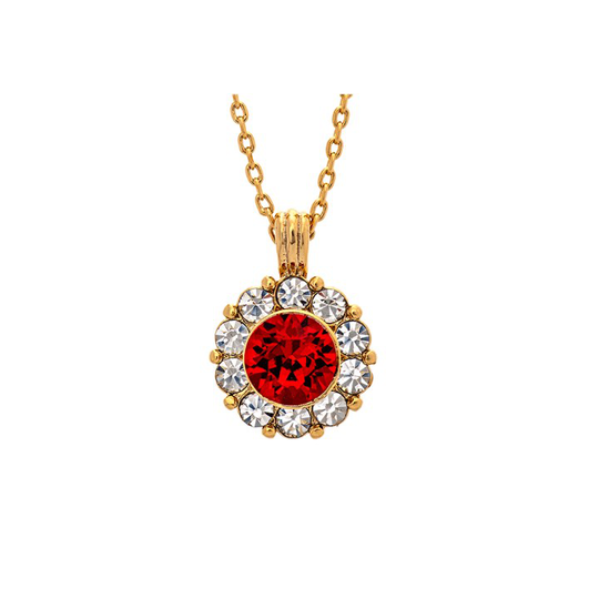 Sofia halsband - Scarlett red (guld)