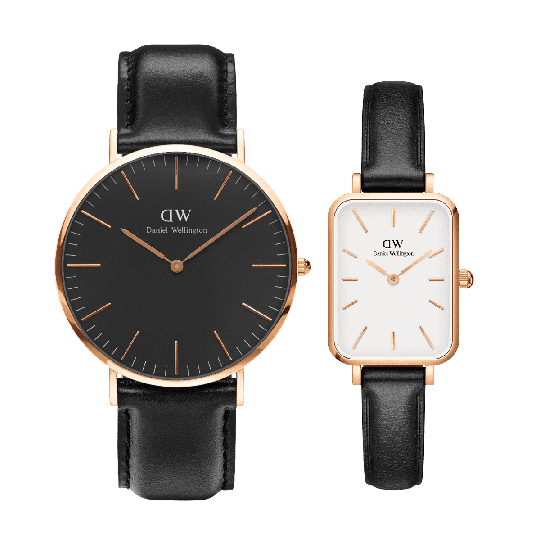 Daniel Wellington DW Classic Sheffield + Quadro Sheffield 40mm Roséguld