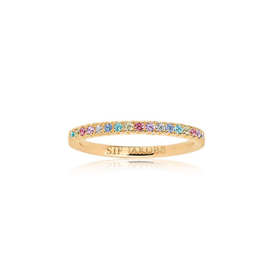 ELLERA ring mångfärgade Zirkoner (guld) 50
