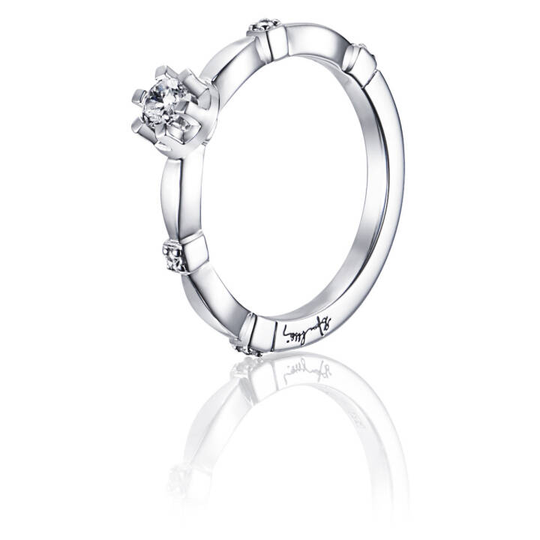 Forget Me Not Star Ring Vitguld