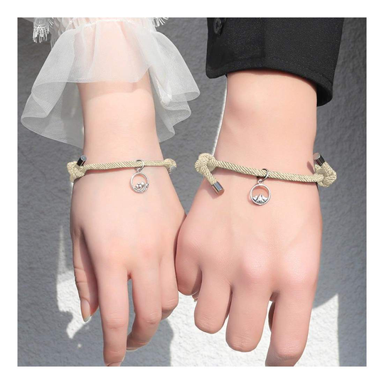 Pararmband med Magnet - Beige