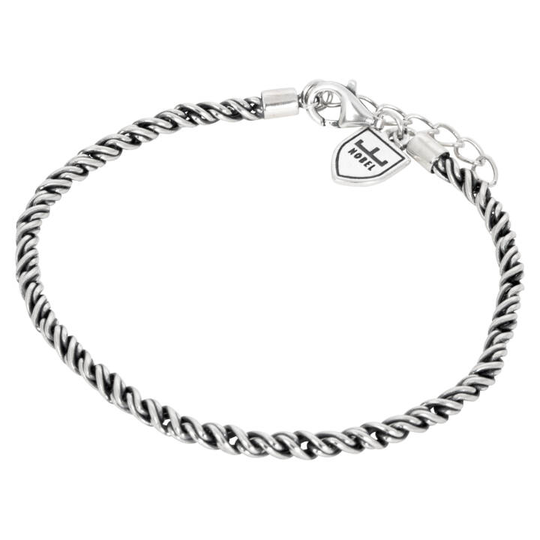 Silverarmband tvinnad 19,5+3cm