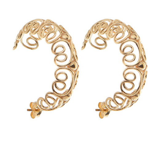 Pearl/vintage big hoop örhänge - Guld