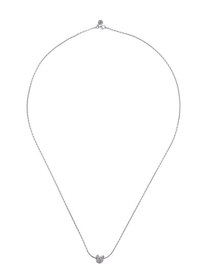 Bear long halsband Silver 70 cm