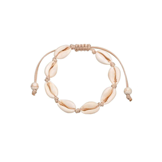 Justerbart Armband med vita snäckor - Vit