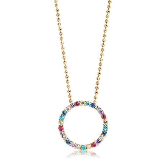 BIELLA halsband mångfärgade Zirkoner (guld)