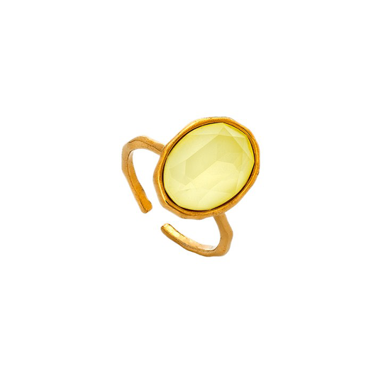 Astrid oval ring - Sugar lemon
