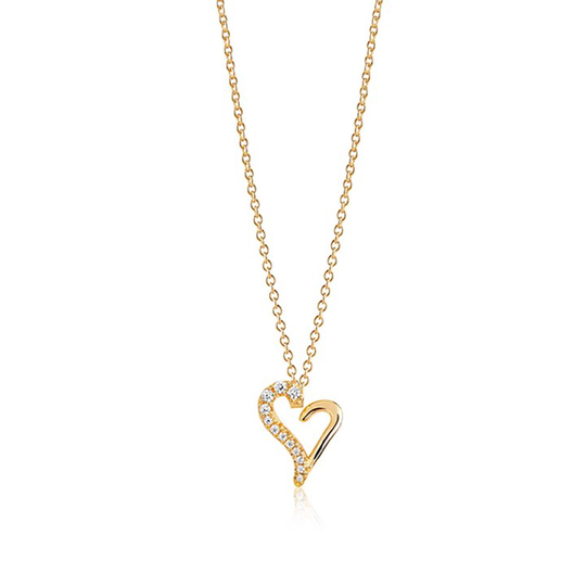VALENTINE NECKALCE vita Zirkoner (guld)