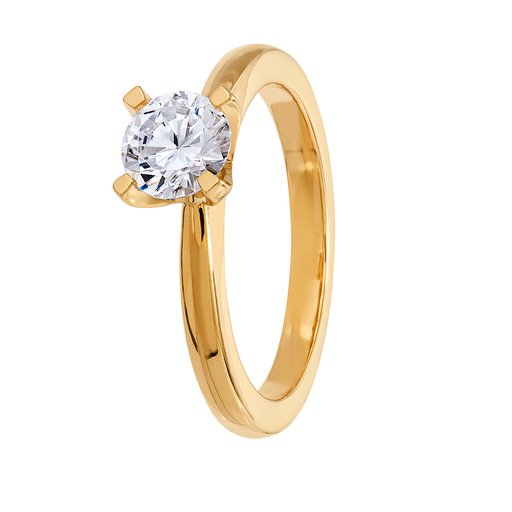 Diamantring i 18K guld, 17.5