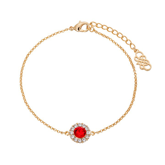 Celeste armband - Scarlett red (guld)