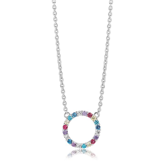 BIELLA GRANDE halsband mångfärgade Zirkoner (silver)
