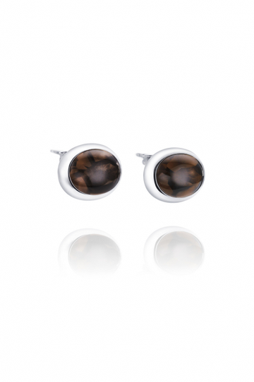Love Bead Grande - Smokey Quartz Örhänge Silver