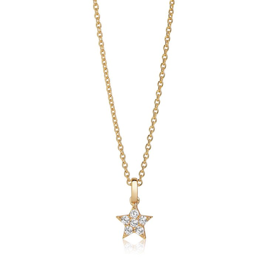 MIRA halsband vita Zirkoner (guld) 45 cm