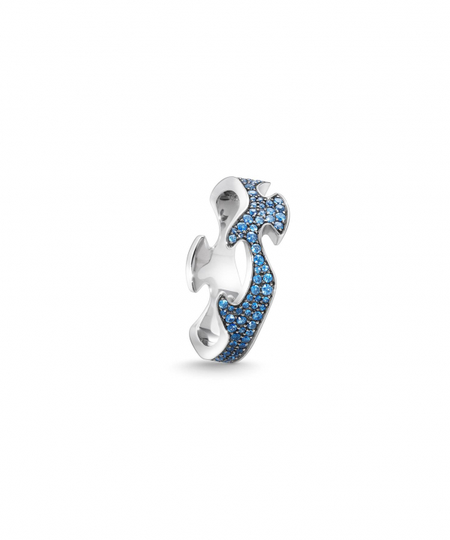 FUSION CENTRE Ring BLUE SAPPHIRE PAVÉ 0.70 ct Vitguld