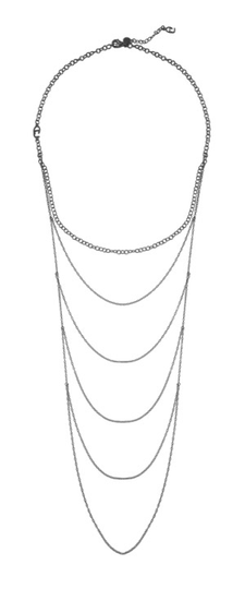 CU draped halsband black 90 cm