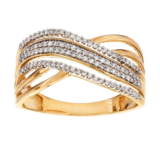 Diamantring i 18K guld, 19.5