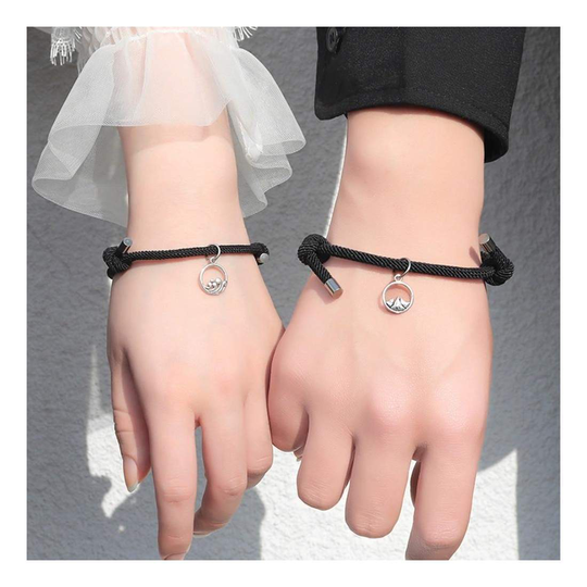Pararmband med Magnet - Svart