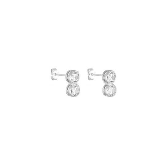 Cubic twin örhänge Silver