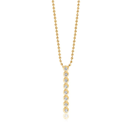 SARDINIEN OTTO halsband vita Zirkoner (guld) 45 cm