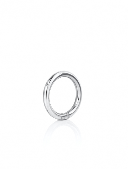 One Love & Stars Thin Ring Vitguld