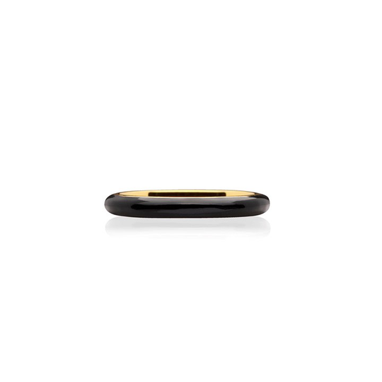 Enamel thin ring black (gold)