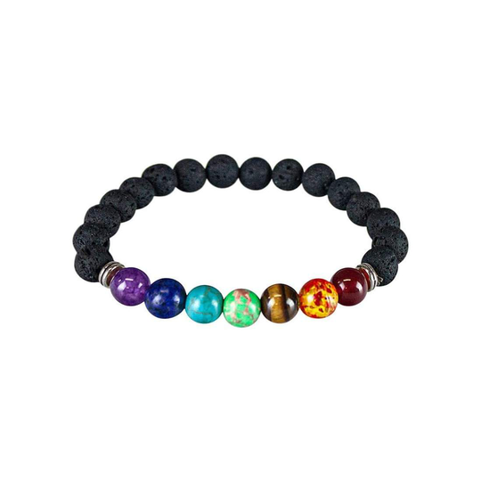 Chakraarmband med silverdetaljer